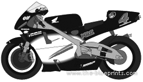 Мотоцикл Honda NSR500 (2001) - чертежи, габариты, рисунки
