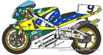 Мотоцикл Honda NSR 500 (1998) - чертежи, габариты, рисунки