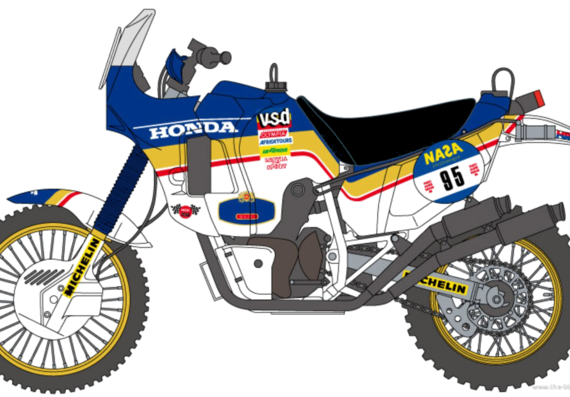 Мотоцикл Honda NXR750 (1986) - чертежи, габариты, рисунки