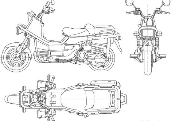 Мотоцикл Honda PS250 (2006) - чертежи, габариты, рисунки