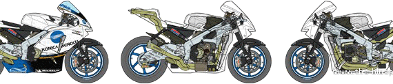 Honda RC211V motorcycle (2006) - drawings, dimensions, figures