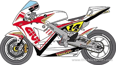 Мотоцикл Honda RC212V (2009) - чертежи, габариты, рисунки