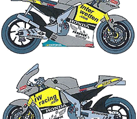 Мотоцикл Honda RC212V (2010) - чертежи, габариты, рисунки