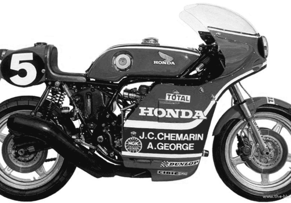 Honda RCB1000 motorcycle (1976) - drawings, dimensions, pictures