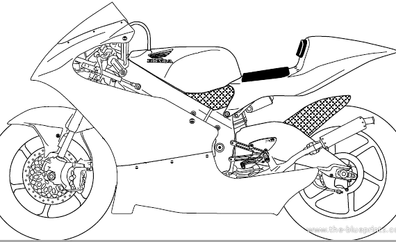 Мотоцикл Honda RSW 250 - чертежи, габариты, рисунки