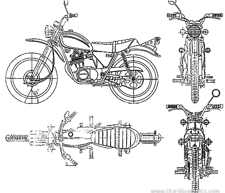 Мотоцикл Honda SL125 S (1970) - чертежи, габариты, рисунки
