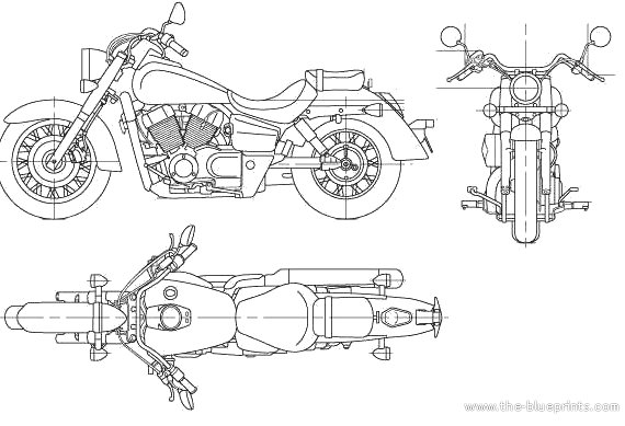Мотоцикл Honda Shadow 750 (2006) - чертежи, габариты, рисунки