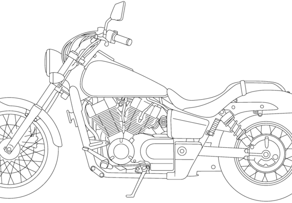 Мотоцикл Honda Shadow 750 (2014) - чертежи, габариты, рисунки