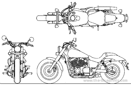Honda Shadow Phantom 750 motorcycle (2010) - drawings, dimensions, pictures