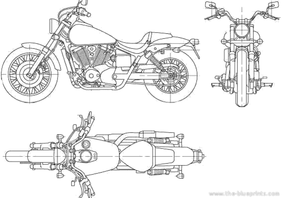 Мотоцикл Honda Shadow Slasher (2006) - чертежи, габариты, рисунки