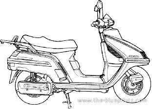 Honda Space 125 motorcycle - drawings, dimensions, pictures