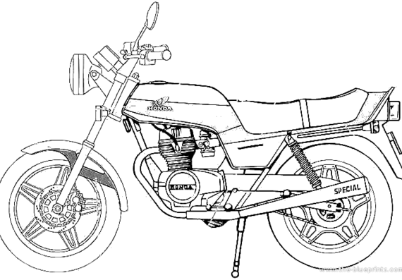 Мотоцикл Honda Super Hawk III R (1981) - чертежи, габариты, рисунки