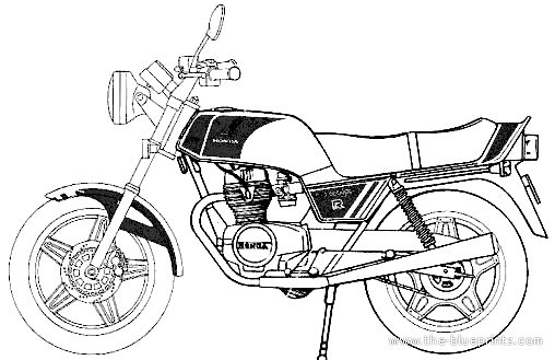 Мотоцикл Honda Super Hawk III R 8 (1981) - чертежи, габариты, рисунки