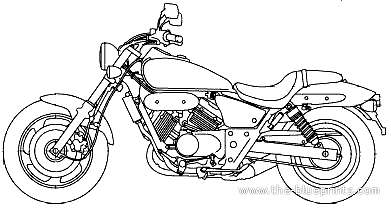 Мотоцикл Honda V-Twin Magna 250 (2008) - чертежи, габариты, рисунки