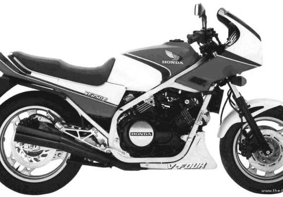 Honda VF750F motorcycle (1983) - drawings, dimensions, pictures