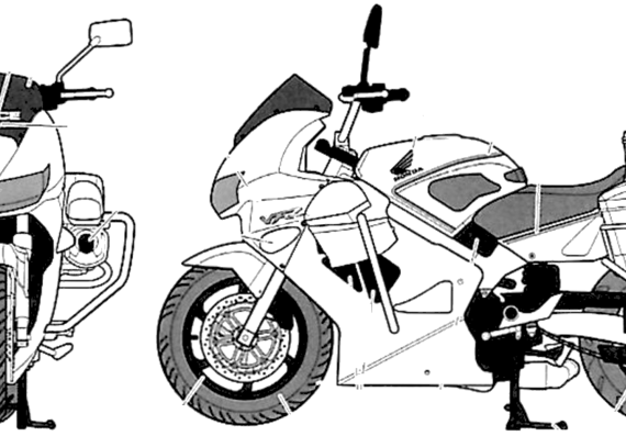 Honda VFR800P motorcycle - drawings, dimensions, figures