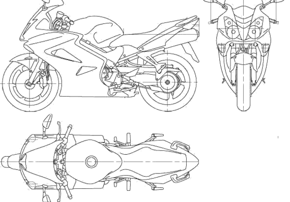 Honda VFR motorcycle (2006) - drawings, dimensions, figures