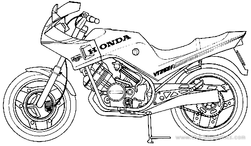 Мотоцикл Honda VT250F (1984) - чертежи, габариты, рисунки