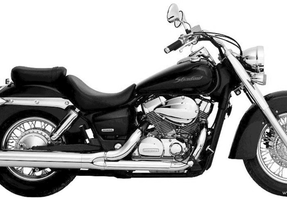 Мотоцикл Honda VT750C Shadow (2004) - чертежи, габариты, рисунки