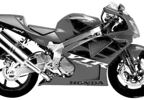 Honda VTR1000 SP1 motorcycle (2000) - drawings, dimensions, figures