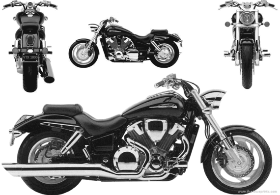 Мотоцикл Honda VTX1800 (2001) - чертежи, габариты, рисунки