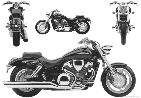 Мотоцикл Honda VTX 1800 - чертежи, габариты, рисунки
