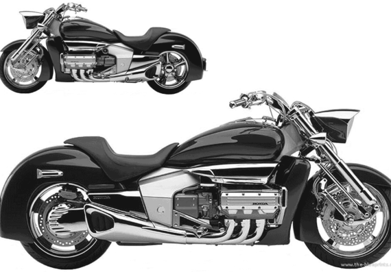 Мотоцикл Honda Valkyrie Rune (2003) - чертежи, габариты, рисунки