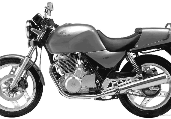 Honda XBR500 motorcycle (1985) - drawings, dimensions, pictures