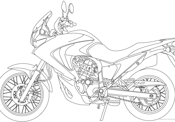 Honda XL700V Transalp motorcycle (2014) - drawings, dimensions, pictures