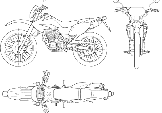 Honda XR230 motorcycle (2006) - drawings, dimensions, figures