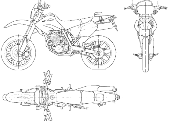 Мотоцикл Honda XR400 Motard (2006) - чертежи, габариты, рисунки