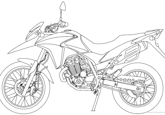 Мотоцикл Honda XRE 300A (2014) - чертежи, габариты, рисунки