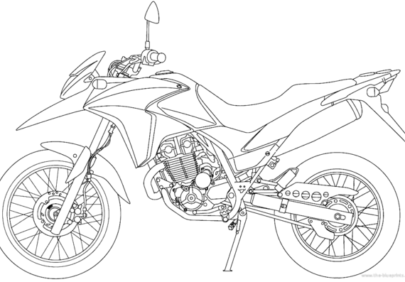 Honda XRE 300 motorcycle (2014) - drawings, dimensions, pictures