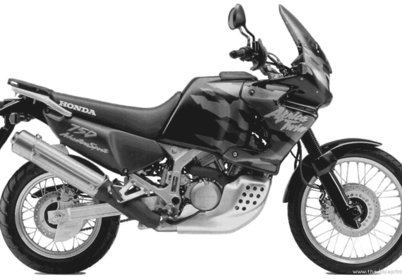 Мотоцикл Honda XRV750 AfricaTwin (1998) - чертежи, габариты, рисунки