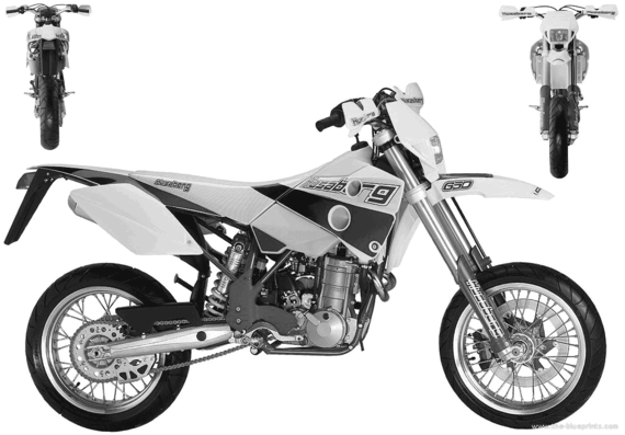 Husaberg FS650e motorcycle (2002) - drawings, dimensions, pictures