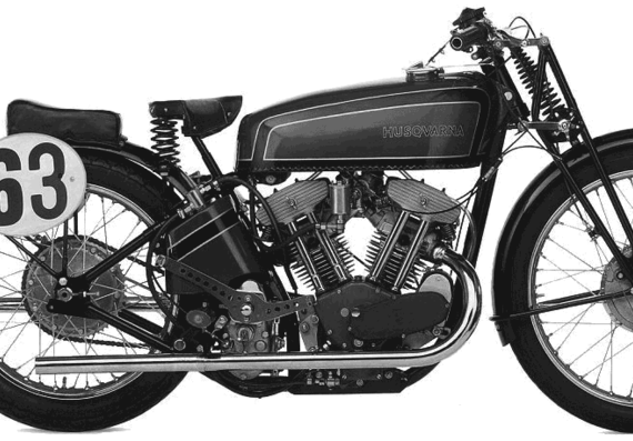 Мотоцикл Husqvarna 500 (1935) - чертежи, габариты, рисунки