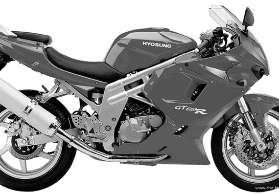 Мотоцикл Hyosung GT650R (2006) - чертежи, габариты, рисунки