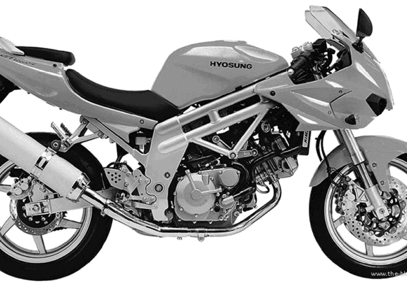 Мотоцикл Hyosung GT650S (2006) - чертежи, габариты, рисунки