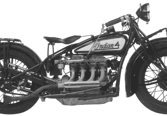 Мотоцикл Indian 402 (1930) - чертежи, габариты, рисунки
