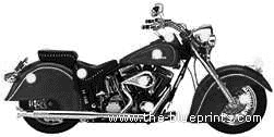 Мотоцикл Indian Chief 1442cc (2003) - чертежи, габариты, рисунки