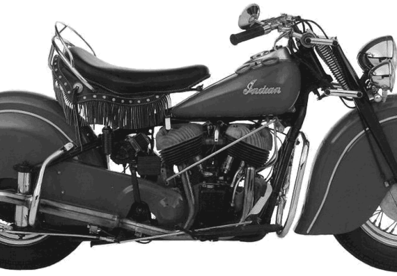 Indian Chief motorcycle (1947) - drawings, dimensions, pictures