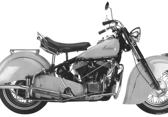 Мотоцикл Indian Chief (1950) - чертежи, габариты, рисунки