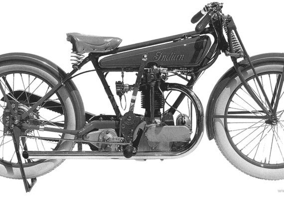 Мотоцикл Indian OHC Prince (1925) - чертежи, габариты, рисунки