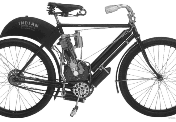 Indian Single motorcycle (1904) - drawings, dimensions, pictures