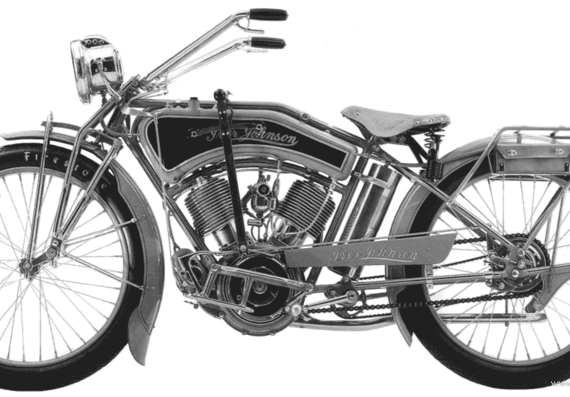 Мотоцикл Iver Johnson Model15 7 (1915) - чертежи, габариты, рисунки