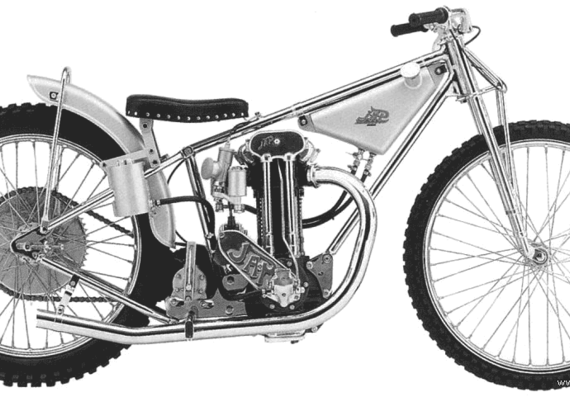 Мотоцикл JAP 500 Speedway (1949) - чертежи, габариты, рисунки