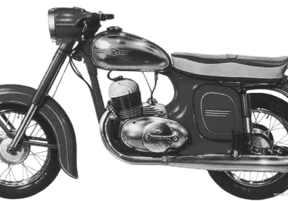 Jawa 250 Automatic motorcycle (1963) - drawings, dimensions, pictures