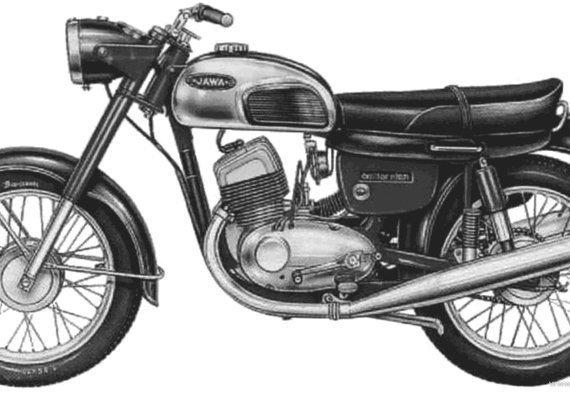 Jawa California350 motorcycle (1973) - drawings, dimensions, pictures