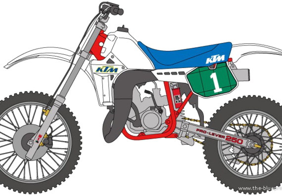 Мотоцикл KTM 250MX - чертежи, габариты, рисунки
