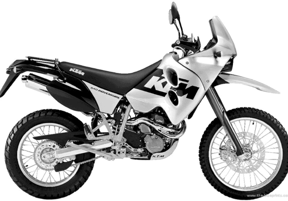 Мотоцикл KTM 640LC4 Adventure (2003) - чертежи, габариты, рисунки